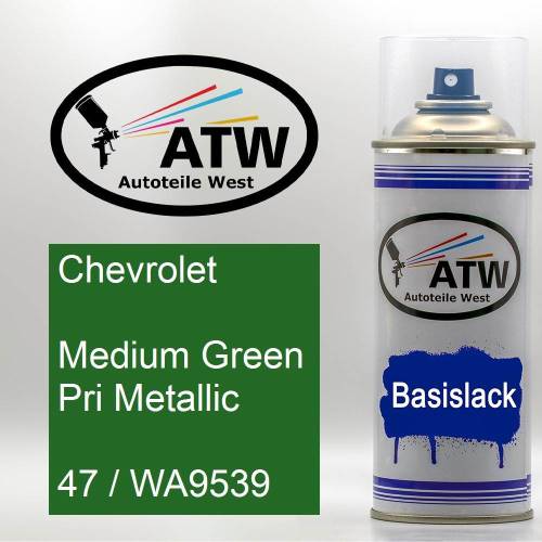 Chevrolet, Medium Green Pri Metallic, 47 / WA9539: 400ml Sprühdose, von ATW Autoteile West.